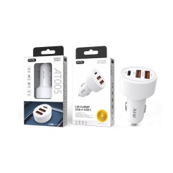 MTK CAR CHARGER ADAPTOR AT005 BL WITHOUT CABLE 2 USB PORTS WHITE   MTK CAR CHARGER ADAPTOR AT005 BL WITHOUT CABLE 2 USB PORTS WHITE
